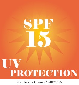 UV Protection SPF 15 illustration. Vector
