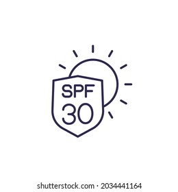 UV Protection, SPF 30 Line Icon