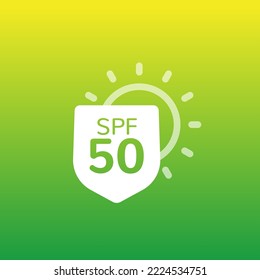UV protection, SPF 50 icon, vector art