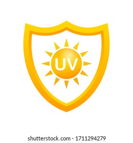 Uv protection. Sun icon symbol. Danger symbol. Uv radiation. Vector stock illustration.