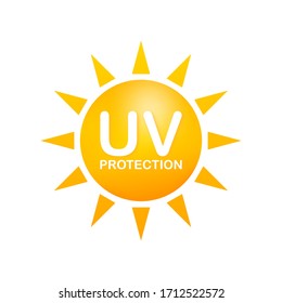 Uv protection. Sun icon symbol. Danger symbol. Uv radiation. Vector stock illustration.