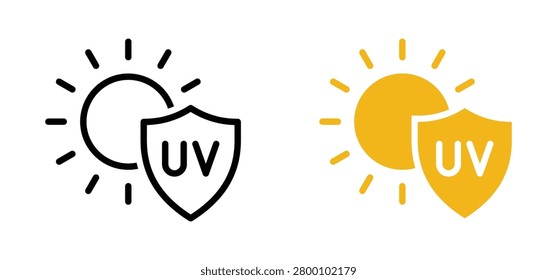 UV Protection Sun Shield Icons Set