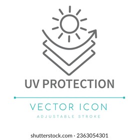 UV Protection Textile Vector Line Icon