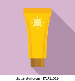 Uv protection tube cream icon. Flat illustration of uv protection tube cream vector icon for web design