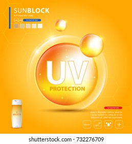 UV protection or ultraviolet sunblock icon. Vector illustration design.