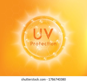 UV protection or ultraviolet sunblock. Vector EPS10
