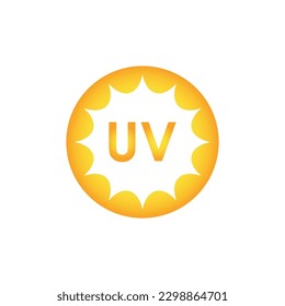 Icono del vector de protección UV, logotipo ultravioleta