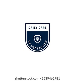 UV protection vector isolated for product packaging design element. Best UV protection icon or label for product packaging design.