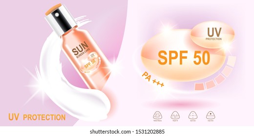 UV Protection and Whitening Logo Vector for Sun Block Products. Skin Care Concept.