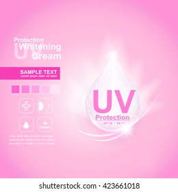 UV Protection and Whitening Vector Skin care concept.