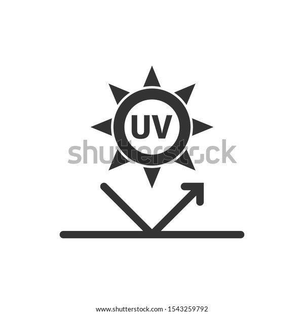UV radiation icon in flat style. Ultraviolet\
vector illustration on white isolated background. Solar protection\
business concept.
