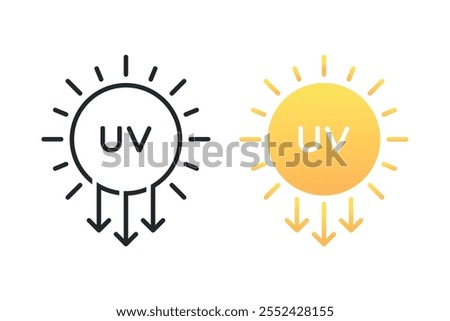 UV radiation icon. Illustration vector