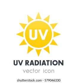 UV Radiation Icon Over White