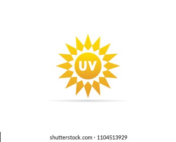 UV radiation icon, ultraviolet with sun logo symbol. vector illustration.