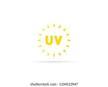 UV radiation icon, ultraviolet with sun logo symbol. vector illustration.