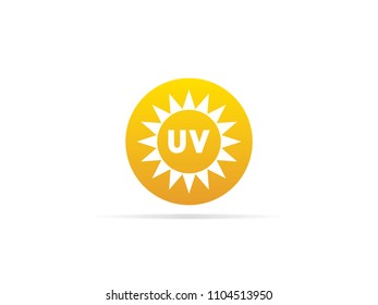 UV radiation icon, ultraviolet with sun logo symbol. vector illustration.