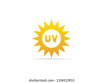 UV radiation icon, ultraviolet with sun logo symbol. vector illustration.
