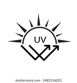 Uv radiation icon. ultraviolet with sun. UV Protection.