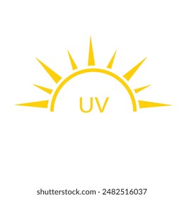 Uv radiation icon. ultraviolet with sun. UV Protection.