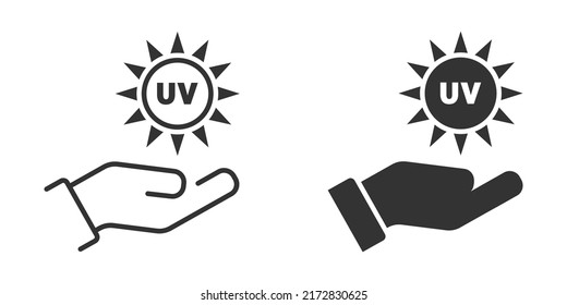 UV radiation icon. Ultraviolet symbol. Vector illustration.