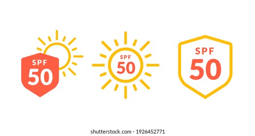 UV radiation sun block icon. Solar ultraviolet uv radiation logo 50spf