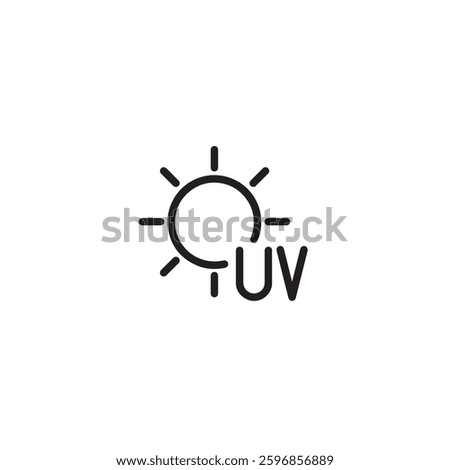 UV radiation sun icon outline Vector