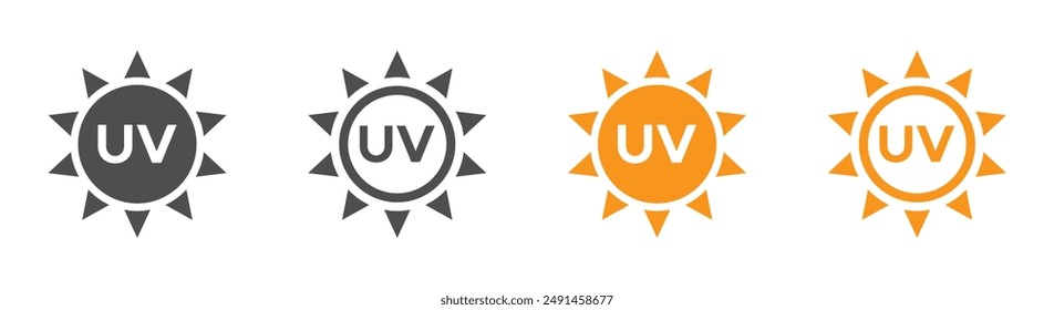 UV radiation vector icon designs