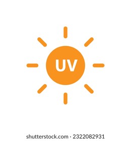 UV radiation vector icon illustration on white background.