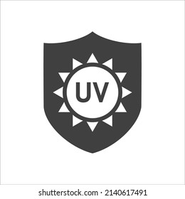 Icono del vector de radiación UV sobre fondo blanco