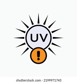 UV Radiation Warning. Attention Symbol for Ultraviolet Effects- Vector.  
