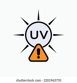 UV Radiation Warning. Attention Symbol for Ultraviolet Effects - Vector. 