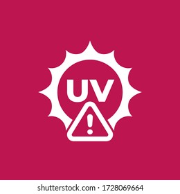 UV radiation warning icon, high level sign