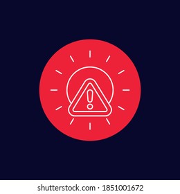 Aviso de radiación UV, icono lineal