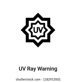UV Ray Warning icon vector isolated on white background, logo concept of UV Ray Warning sign on transparent background, filled black symbol