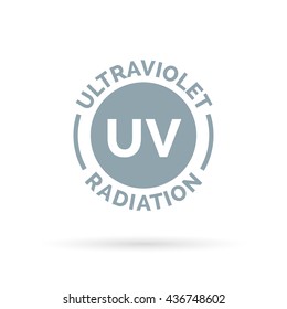 UV rays icon design. Ultraviolet radiation symbol. UV SPF harmful skin cancer causing rays of light. Vector illustration.