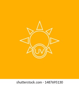 UV rays protection icon, linear vector