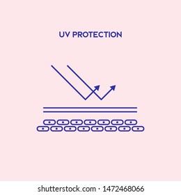 UV reflection skin after protection. Flat vector illustration.