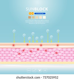 UV reflection skin after protection vector design.
