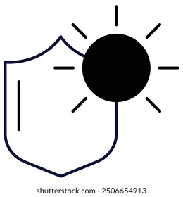 UV Resistance Icon Design. Represents UV Protection, Sun Protection, Ultraviolet Resistance, Sun Damage Prevention. Vector icon.