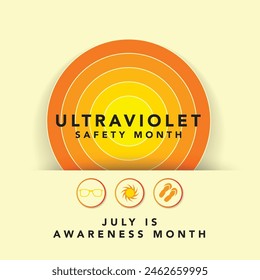 UV Safety Awareness Month background, banner, poster and card design template celebrated in july.
