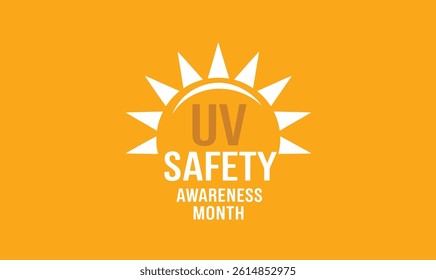 UV Safety Awareness Month is celebrated in July. Vector illustration banner highlighting the effects of ultraviolet light exposure on skin and promoting sun safety awareness.
