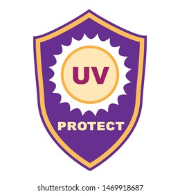 Uv shield protect icon. Cartoon of uv shield protect vector icon for web design isolated on white background