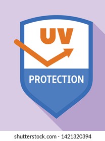 Uv shield protection logo. Flat illustration of uv shield protection vector logo for web design
