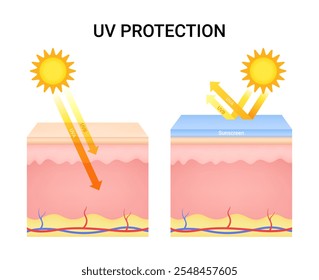 Ilustração UV do vetor de proteção da pele