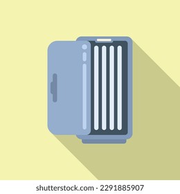 Uv solarium icon flat vector. Tanning bed. Spa salon