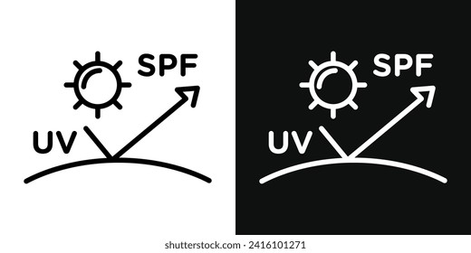 UV SPF 50 Protect icon set. vector illustration