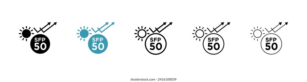 UV SPF 50 Protect Vector icon Set. Sun Screen Protection Vector symbol for Ui Designs.