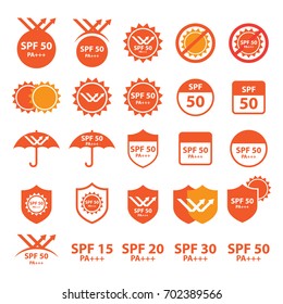 UV , spf protection icons