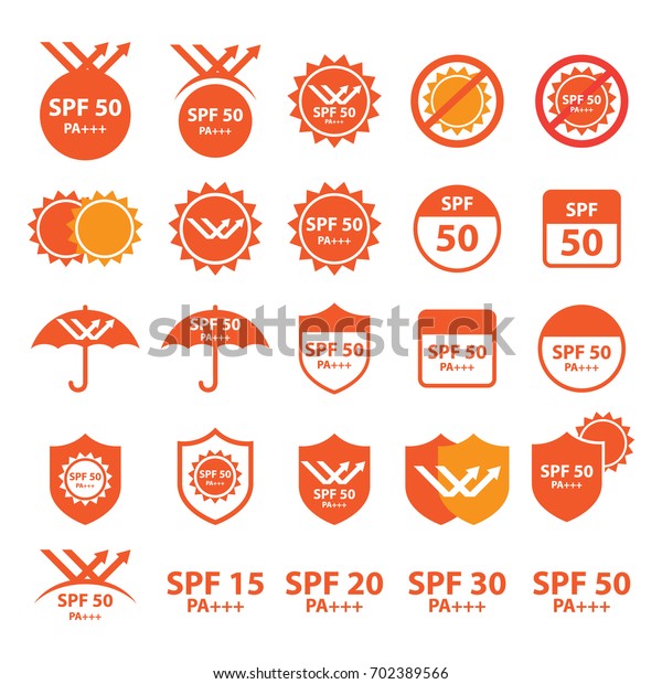 Uv Spf Protection Icons Stock Vector (Royalty Free) 702389566