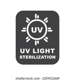 UV sterilization, vector, icon, sticker, label.